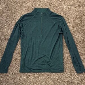 Lululemon Metal Vent Tech 1/2 Zip, Green Long Sleeve